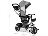 Triratukas-vežimėlis 2-in-1 ECOTOYS, sukioji sėdynė, sudedamas stogelis, pilkas