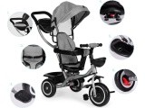 Tricycle stroller 2-in-1 swivel seat folding canopy - grey ECOTOYS