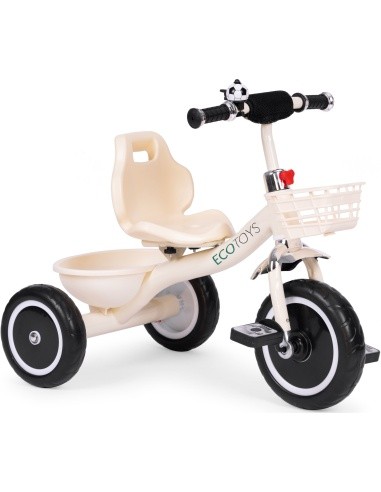 Tricycle tricycle non-slip handles bell basket beige ECOTOYS