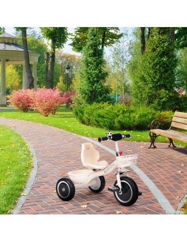 Tricycle tricycle non-slip handles bell basket beige ECOTOYS