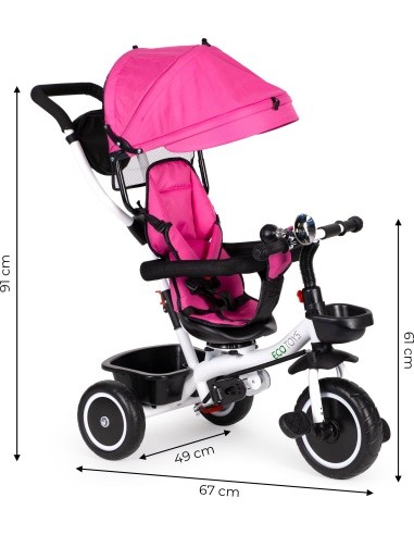Tricycle With Swivel Seat Eco Toys, Pink