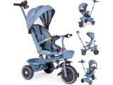 Tricycle stroller tricycle 2-in-1 swivel seat folding canopy blue - ECOTOYS