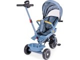 Tricycle stroller tricycle 2-in-1 swivel seat folding canopy blue - ECOTOYS