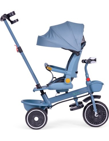 Tricycle stroller tricycle 2-in-1 swivel seat folding canopy blue - ECOTOYS