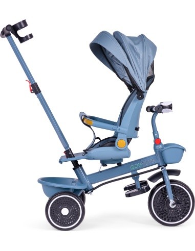 Triratukas-vežimėlis 2-in-1 sukamoji sėdynė sulankstomas stogelis mėlynas - ECOTOYS