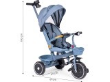 Tricycle stroller tricycle 2-in-1 swivel seat folding canopy blue - ECOTOYS