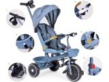 Tricycle stroller tricycle 2-in-1 swivel seat folding canopy blue - ECOTOYS