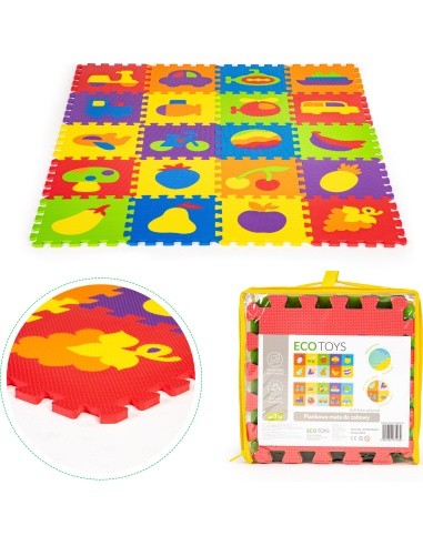 Educational foam mat EVA puzzle 20 pieces 148x119cm ECOTOYS