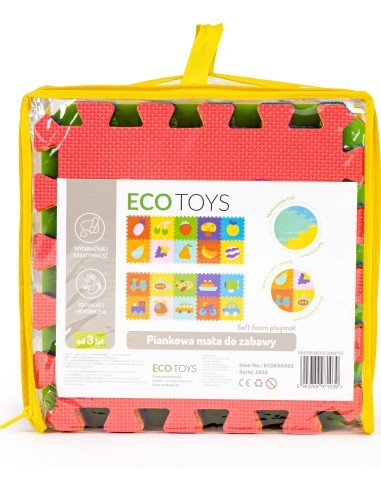 Mokomasis putplasčio kilimėlis EVA dėlionė 20 dalių 148x119cm ECOTOYS