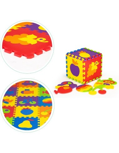 Mokomasis putplasčio kilimėlis EVA dėlionė 20 dalių 148x119cm ECOTOYS