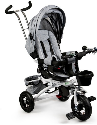 Turning tricycle 360° Grey Delux with canopy ECOTOYS