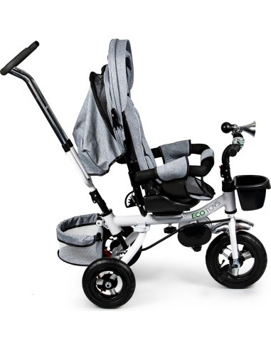 Turning tricycle 360° Grey Delux with canopy ECOTOYS
