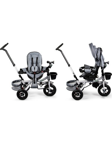 Turning tricycle 360° Grey Delux with canopy ECOTOYS