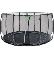EXIT Dynamic įleidžiamas į žemę batutas ø427 cm su apsauginiu tinklu, juodas