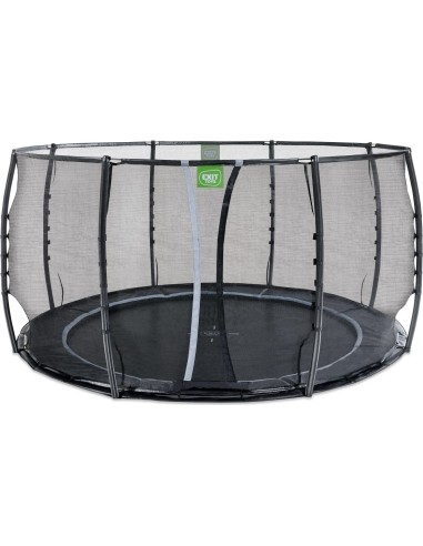 EXIT Dynamic įleidžiamas į žemę batutas ø427 cm su apsauginiu tinklu, juodas