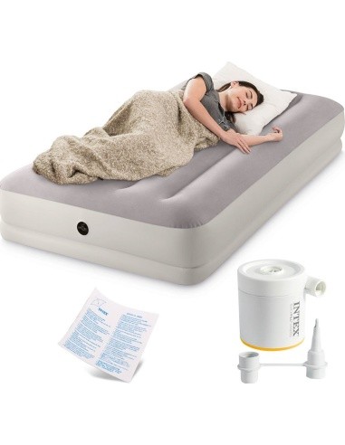 Pripučiamas vienvietis čiužinys su USB pompa INTEX 64177, 191x99x30 cm
