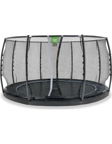 EXIT Dynamic ground level trampoline ø427cm with safety net - black