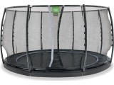 EXIT Dynamic ground level trampoline ø427cm with safety net - black