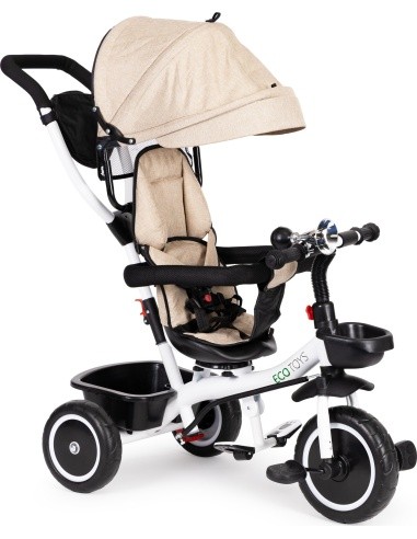 Tricycle - Stroller with Rotating Seat Eco Toys, Beige