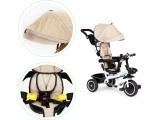 Vaikiškas vežimėlis - triratukas su reguliuojama sėdyne Eco Toys, smėlio spalvos