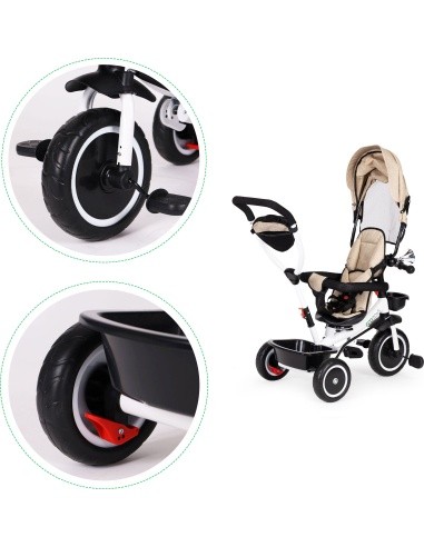 Tricycle - Stroller with Rotating Seat Eco Toys, Beige