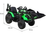 Elektromobilis traktorius su priekaba Buggy 720-T, žalias