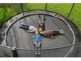 EXIT Dynamic ground level trampoline ø427cm with safety net - black