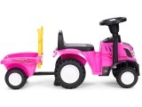 Riding tractor with trailer interactive steering wheel sounds for kids pink