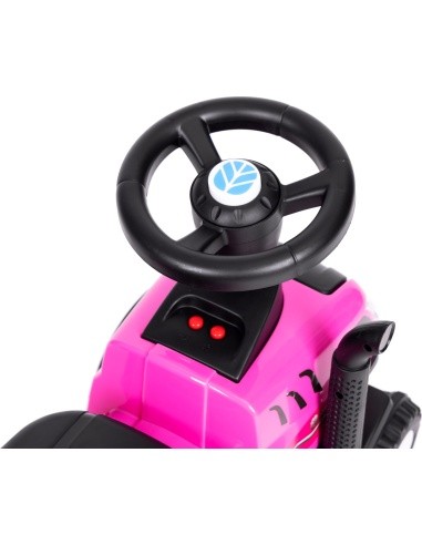 Riding tractor with trailer interactive steering wheel sounds for kids pink