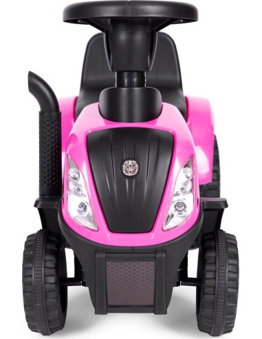 Riding tractor with trailer interactive steering wheel sounds for kids pink