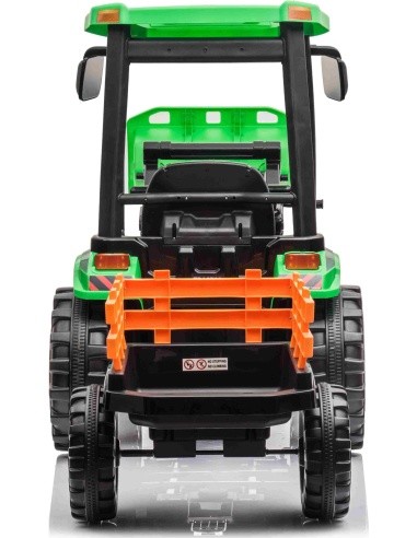 Elektromobilis traktorius MEGA D68 su priekaba, žalias