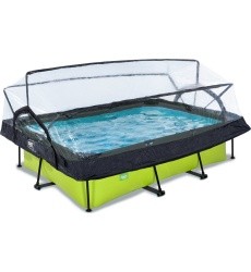 EXIT Lime baseinas 220x150x65 cm su stogeliu ir filtravimo siurbliu – žalias