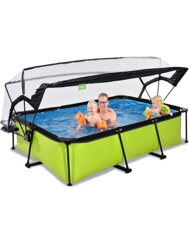 EXIT Lime baseinas 220x150x65 cm su stogeliu ir filtravimo siurbliu – žalias