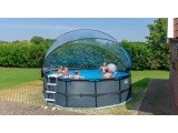 EXIT Stone pool ø450x122cm with dome and sand filter pump - grey