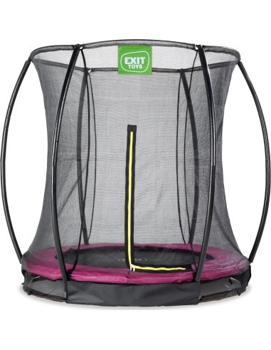 EXIT Silhouette ground trampoline ø183cm with safety net - pink Outdoor Round Coil spring Sunken trampoline