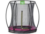 EXIT Silhouette ground trampoline ø183cm with safety net - pink Outdoor Round Coil spring Sunken trampoline