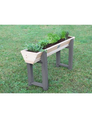 EXIT Aksent Trapezium Raised bed M Table planter Freestanding Wood Grey Outdoor