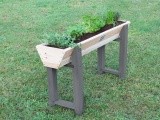 EXIT Aksent Trapezium Raised bed M Table planter Freestanding Wood Grey Outdoor