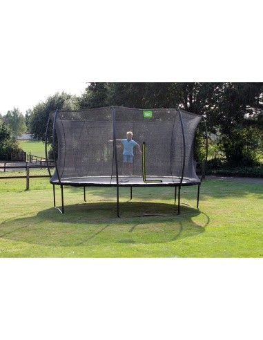 EXIT Silhouette trampoline ø427cm - black Outdoor Round Coil spring Above ground trampoline