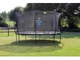 EXIT Silhouette trampoline ø427cm - black Outdoor Round Coil spring Above ground trampoline