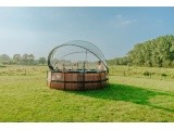 EXIT Black Leather pool ø427x122cm with sand filter pump and dome and heat pump - black