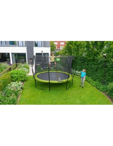 EXIT Silhouette trampoline ø366cm - green Outdoor Round Coil spring Above ground trampoline