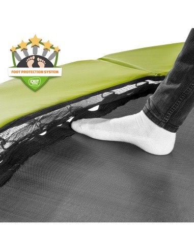 EXIT Silhouette ground trampoline ø183cm with safety net - green Outdoor Round Coil spring Sunken trampoline