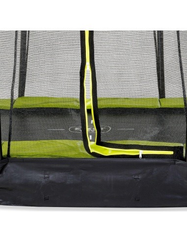 EXIT Silhouette ground trampoline ø183cm with safety net - green Outdoor Round Coil spring Sunken trampoline