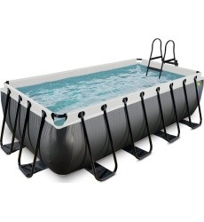 EXIT Black Leather baseinas 400x200x100 cm su filtravimo siurbliu, juodas