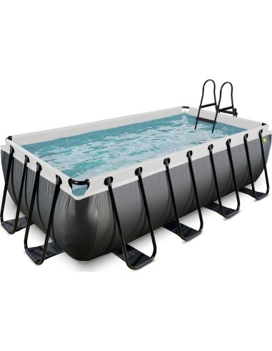 EXIT Black Leather pool 400x200x100cm with filter pump - black
