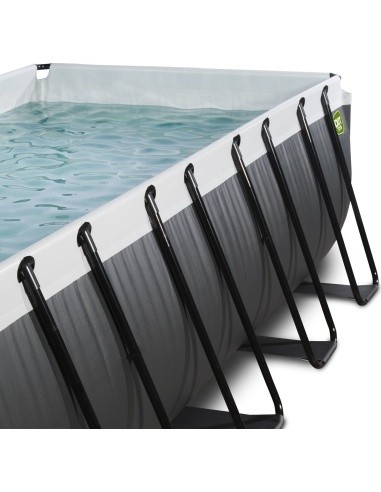EXIT Black Leather pool 400x200x100cm with filter pump - black