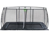 Įleidžiamas batutas EXIT Dynamic 275x458 cm su apsauginiu tinklu, juodas