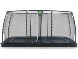 Įleidžiamas batutas EXIT Dynamic 275x458 cm su apsauginiu tinklu, juodas