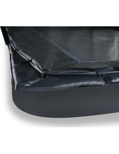 EXIT Dynamic ground level trampoline 275x458cm with safety net - black